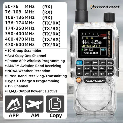 TIDRADIO TD-H3 Wireless Programming Radio with Dual PTT and USB-C Charging
