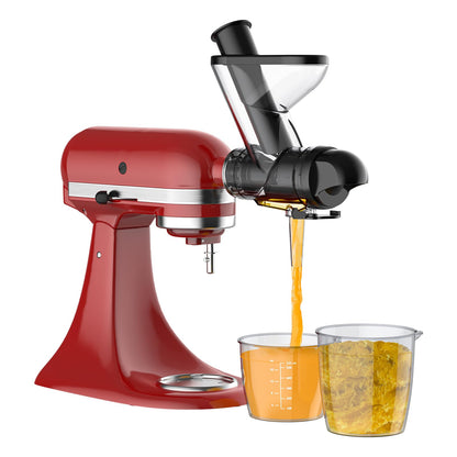 Masticating Juicer Attachment for KitchenAid Stand Mixer, Slow Cold Press Juicer Machine with Dual Feed Chute forHealth