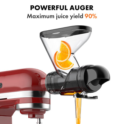 Masticating Juicer Attachment for KitchenAid Stand Mixer, Slow Cold Press Juicer Machine with Dual Feed Chute forHealth