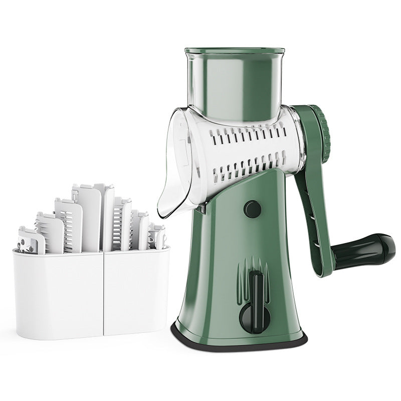 Rotary Mandoline Cheese Grater Shredder Vegetable Slicer Nut Chopper Waffle Cutter
