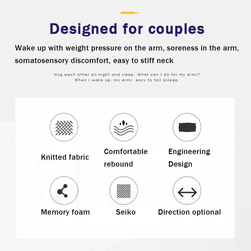 Memory Foam Pillow for Side Sleepers, Anti Pressure Arm Rest Pillow with Slow Rebound for Ultimate Comfort