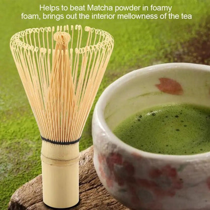 Japanese Bamboo Matcha Whisk (Chasen) 100-Prong – Reusable Matcha Tea Whisk Tool for Frothy Green Tea Mixing