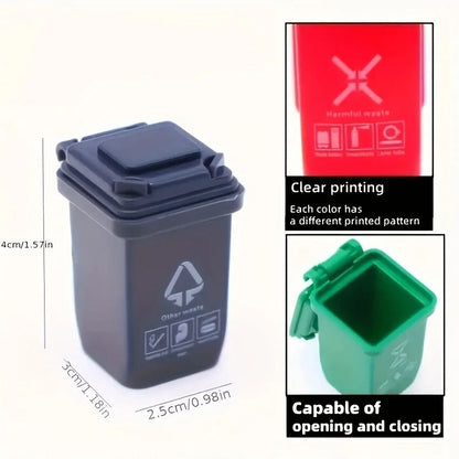 5 Piece Mini Garbage Sorting Trash Can Set