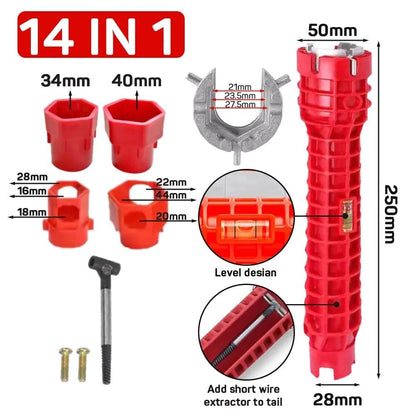 14 In 1 Faucet Sink Wrench Plumbing Repair and Installation Tool Kit