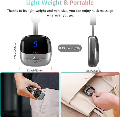 Portable Smart Neck Massager with Heating, Cervical Spine Shoulder Pain Relief, Hot Compress Therapy for Muscle