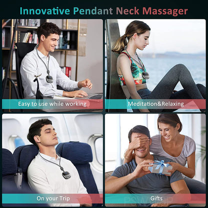 Portable Smart Neck Massager with Heating, Cervical Spine Shoulder Pain Relief, Hot Compress Therapy for Muscle