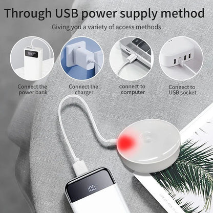Magnetic Wireless LED Night Light with Switch, Smart Motion Sensor, USB Rechargeable, Warm White Wall Lamp for Bed