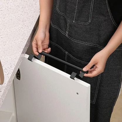 Over Cabinet Towel Rack Punch Free Steel Towel Rod Organizer