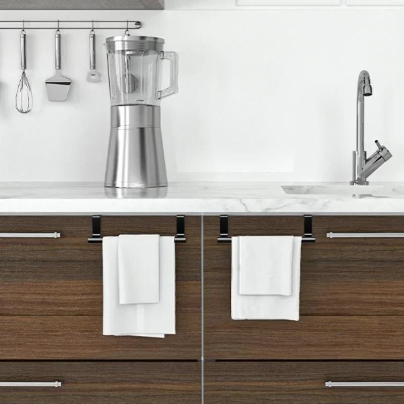 Over Cabinet Towel Rack Punch Free Steel Towel Rod Organizer