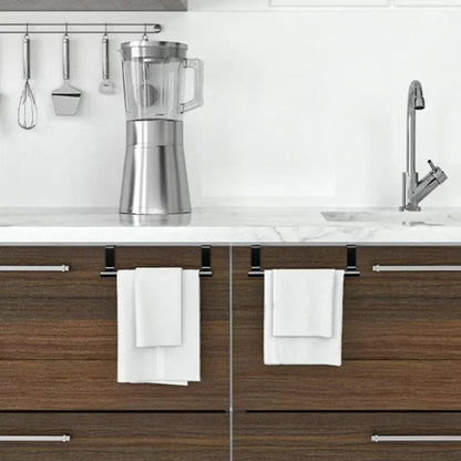 Over Cabinet Towel Rack Punch Free Steel Towel Rod Organizer