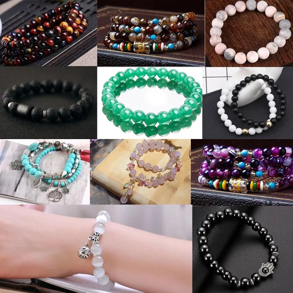 Natural Stone Beads Strand for Jewelry Making – Round Gemstone Beads (Tiger Eye, Amazonite & More) in Multiple Sizes