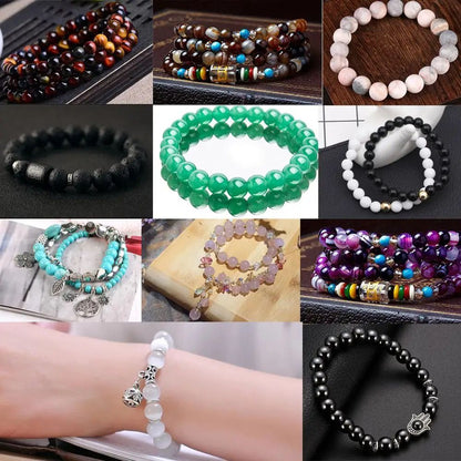 Natural Stone Beads Strand for Jewelry Making – Round Gemstone Beads (Tiger Eye, Amazonite & More) in Multiple Sizes