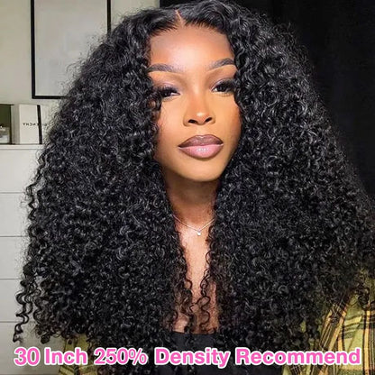 Kinky Curly 13x6 HD Lace Frontal Glueless Human Hair Wig – 4C Afro Curly Volume