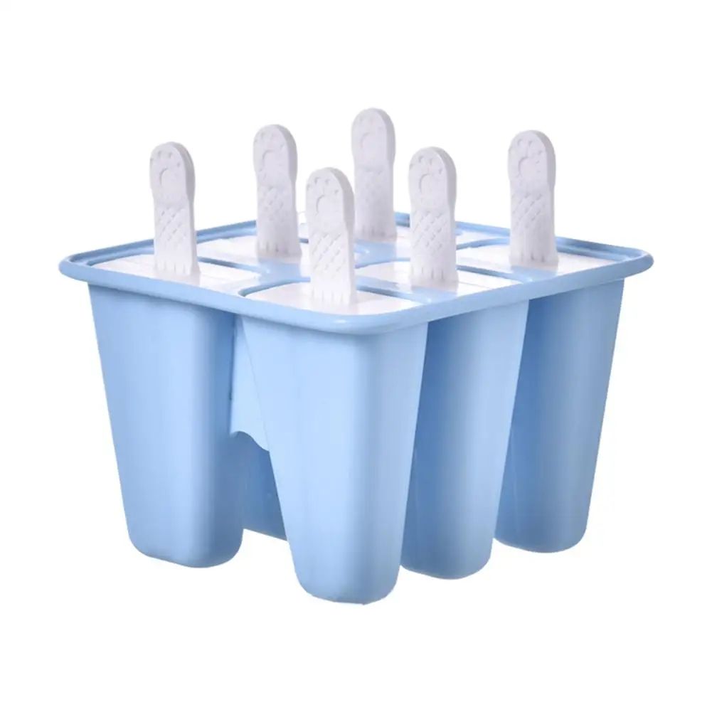6-Grid Silicone Ice Cream Mold with Sticks - Reusable Food-Grade Popsicle Maker for DIY Homemade Frozen Treats