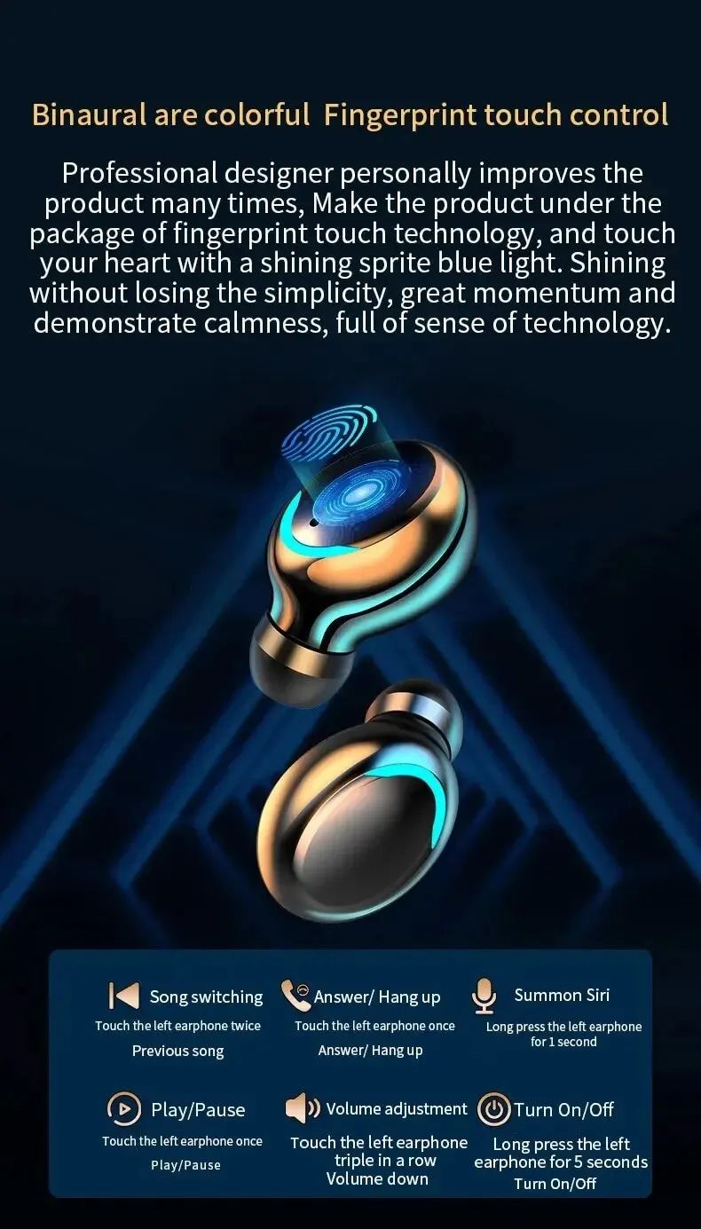 F9 Wireless Bluetooth Earbuds With Display