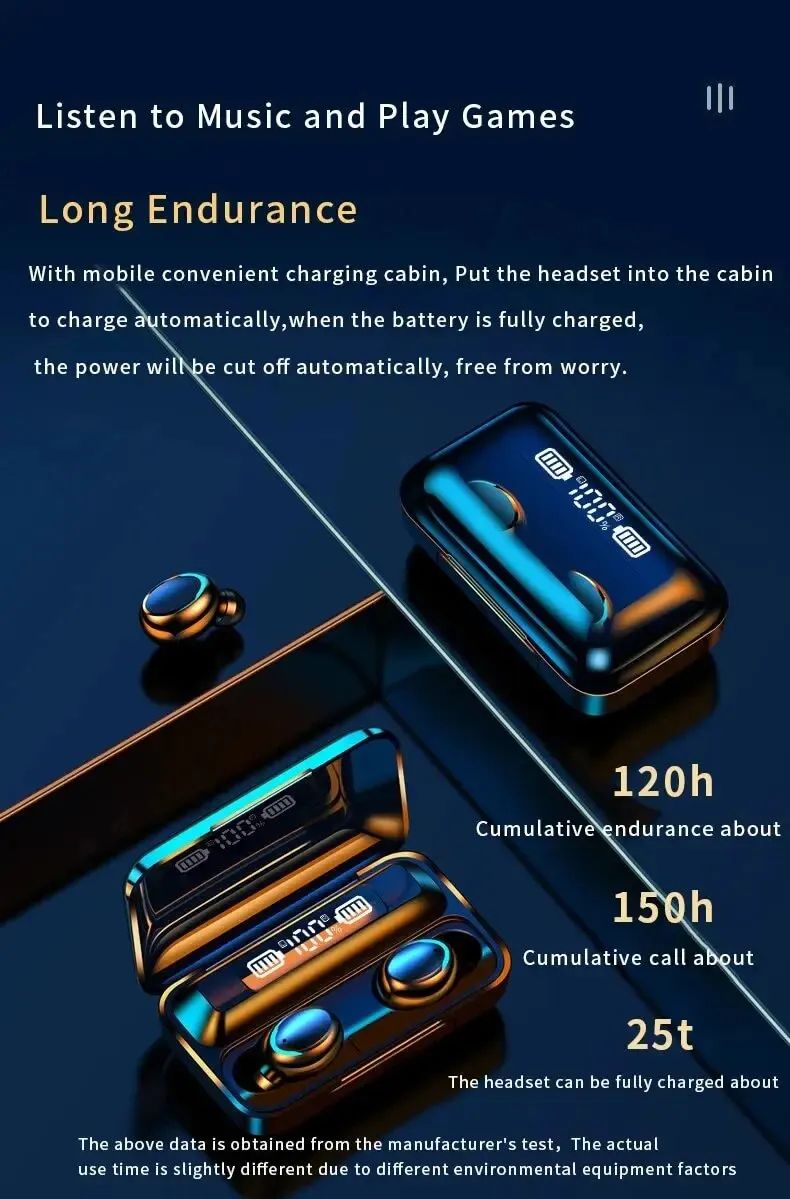 F9 Wireless Bluetooth Earbuds With Display