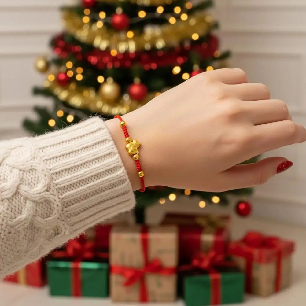 2026 Year of the Horse Red Lucky Rope Bracelet for Women - Chinese Style Beaded Charm, New Year Blessing Gift