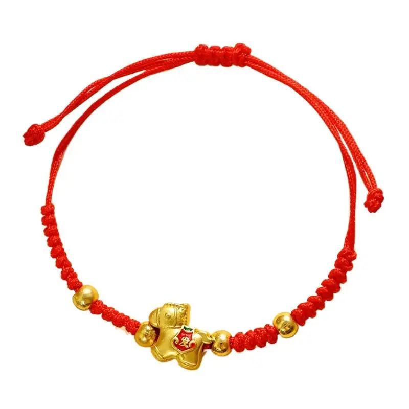 2026 Year of the Horse Red Lucky Rope Bracelet for Women - Chinese Style Beaded Charm, New Year Blessing Gift