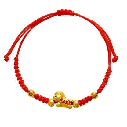 2026 Year of the Horse Red Lucky Rope Bracelet for Women - Chinese Style Beaded Charm, New Year Blessing Gift
