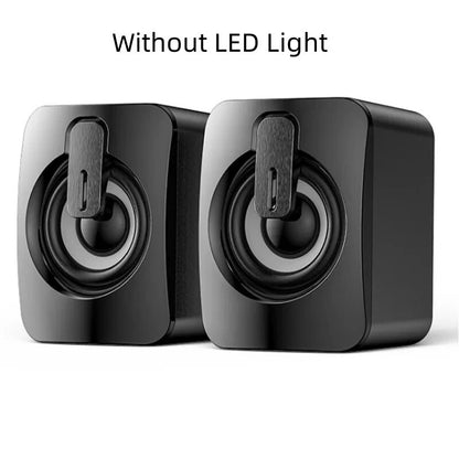 Computer Speakers for PC, HIFI Stereo Sound Box with LED Light, USB Wired Microphone for Desktop Computers