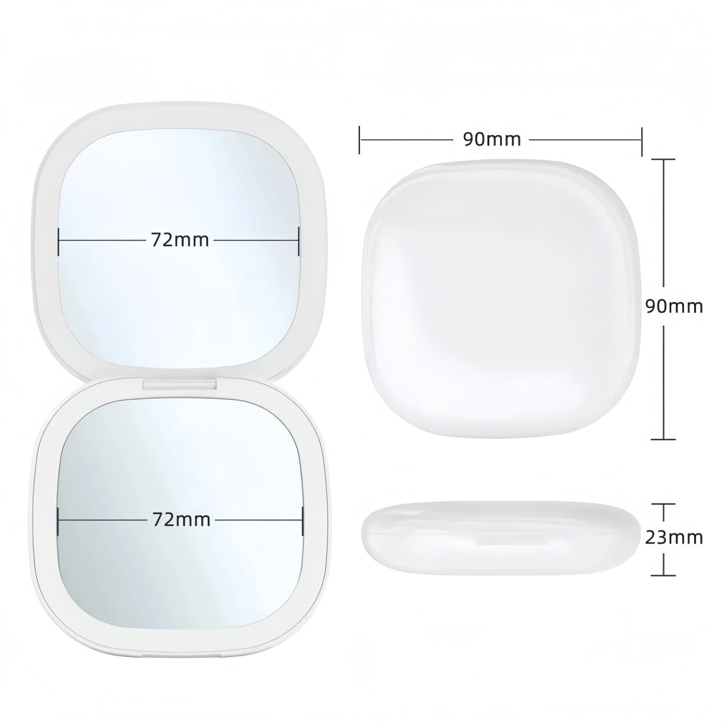 LED Double Sided Makeup Mirror With 3X Magnification USB Rechargeable Lighted Vanity Mirror
