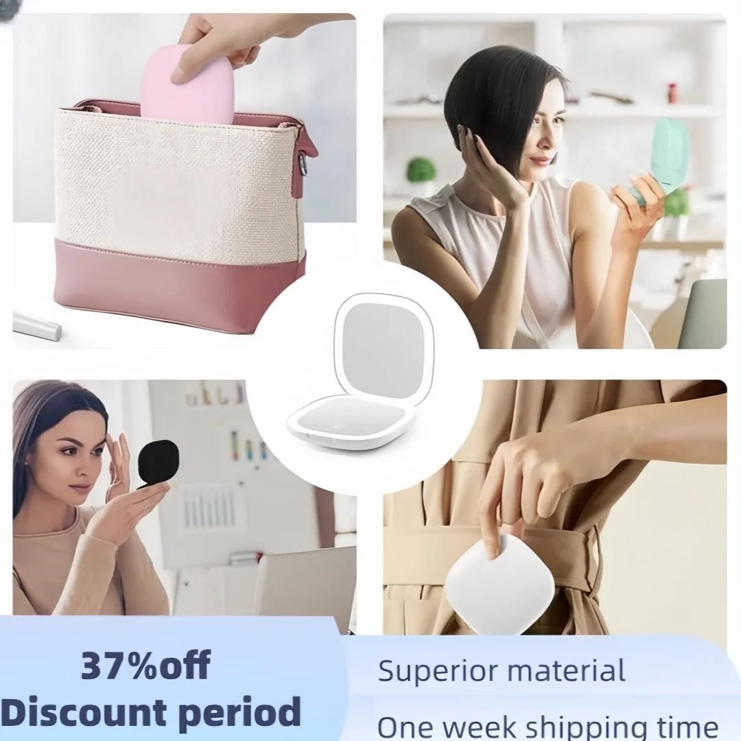 LED Double Sided Makeup Mirror With 3X Magnification USB Rechargeable Lighted Vanity Mirror