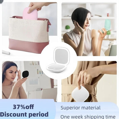 LED Double Sided Makeup Mirror With 3X Magnification USB Rechargeable Lighted Vanity Mirror