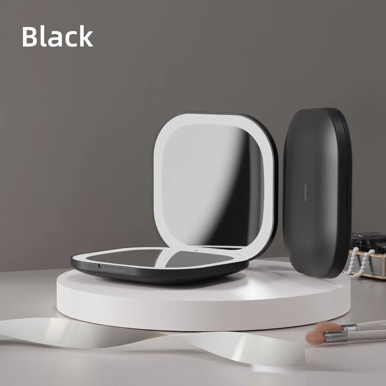 LED Double Sided Makeup Mirror With 3X Magnification USB Rechargeable Lighted Vanity Mirror