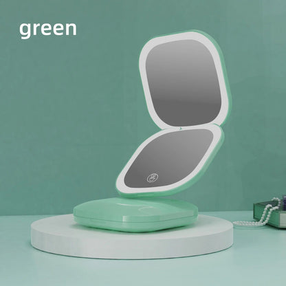 LED Double Sided Makeup Mirror With 3X Magnification USB Rechargeable Lighted Vanity Mirror
