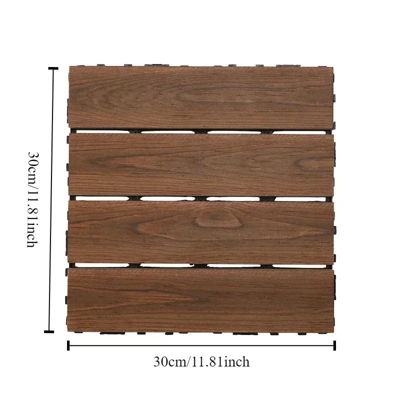 27 Pcs Interlocking Solid Wood Deck Tiles - DIY Outdoor Flooring for Patio, Garden, Terrace & Poolside Upgrade