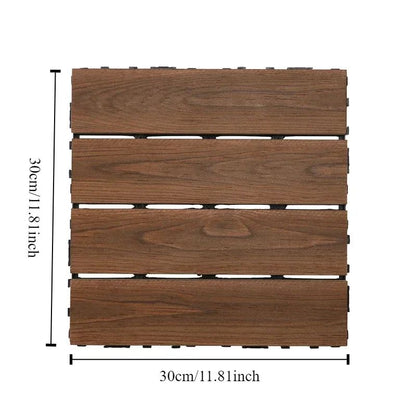 27 Pcs Interlocking Solid Wood Deck Tiles - DIY Outdoor Flooring for Patio, Garden, Terrace & Poolside Upgrade