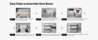 Clear Stackable Shoe Storage Boxes - Large Sneaker Organizer Containers, Space-Saving Shoe Rack Alternative