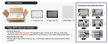 Clear Stackable Shoe Storage Boxes - Large Sneaker Organizer Containers, Space-Saving Shoe Rack Alternative