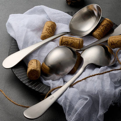 Deep Round Soup Spoons, Stainless Steel Large Soup Spoons for Cereal, Bouillon, Milk Soup, Perfect for Dinner Guests