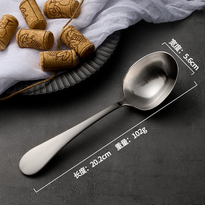 Deep Round Soup Spoons, Stainless Steel Large Soup Spoons for Cereal, Bouillon, Milk Soup, Perfect for Dinner Guests