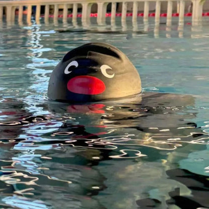 Cute Cartoon Silicone Swimming Cap with Ear Protection Waterproof Elastic Swim Hat