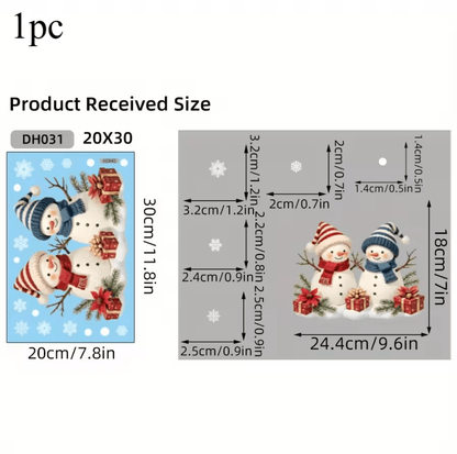 Christmas Window Clings Snowman Static Cling Decal for Holiday Home Office Storefront Windows