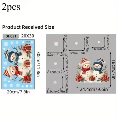 Christmas Window Clings Snowman Static Cling Decal for Holiday Home Office Storefront Windows