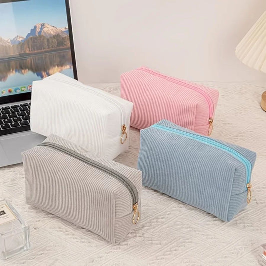 Corduroy Makeup Storage Bag Organizer