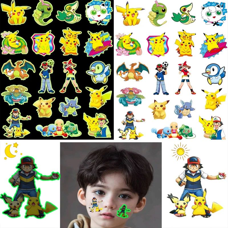 Glow Pokemon Tattoo Stickers