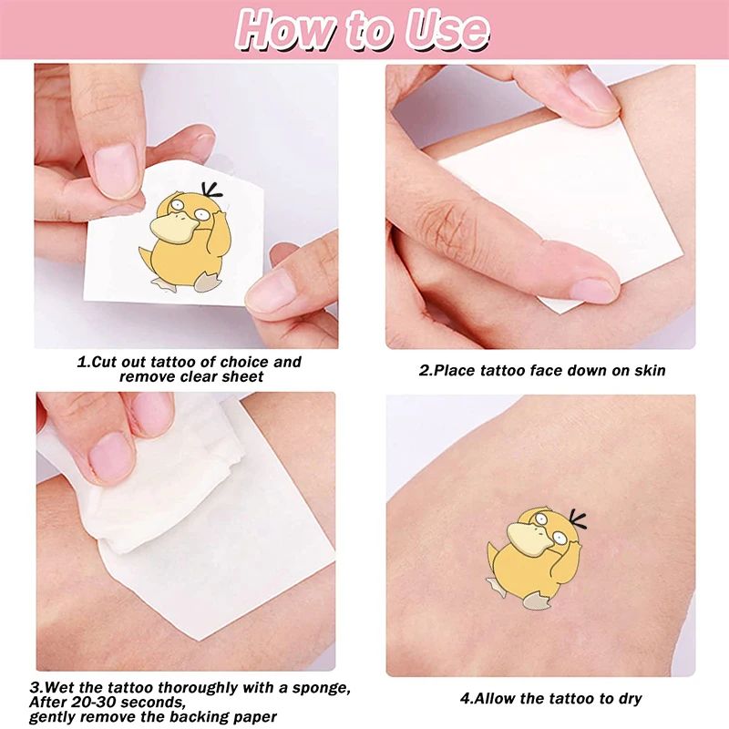 Glow Pokemon Tattoo Stickers