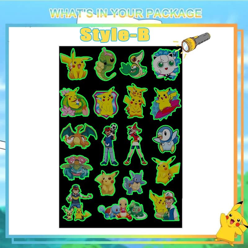 Glow Pokemon Tattoo Stickers