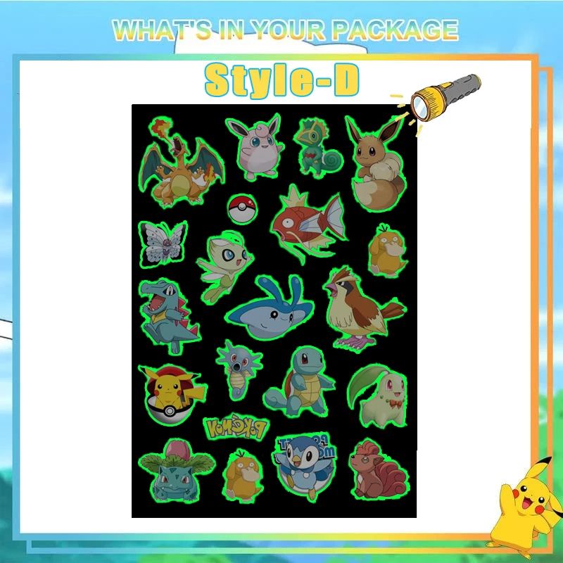 Glow Pokemon Tattoo Stickers