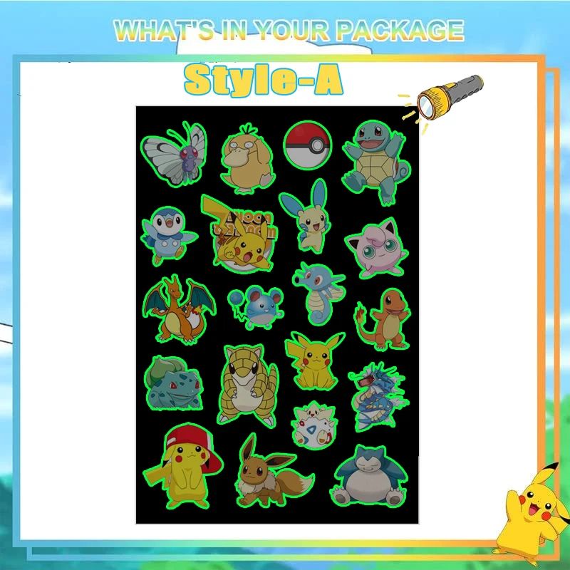 Glow Pokemon Tattoo Stickers