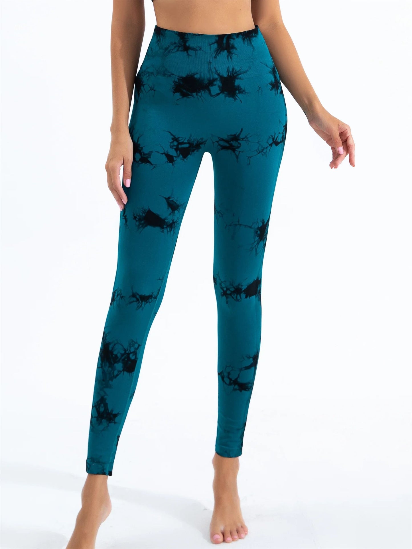 Womens Seamless Tie Dye High Waisted Yoga Leggings for Workout and Fitness
