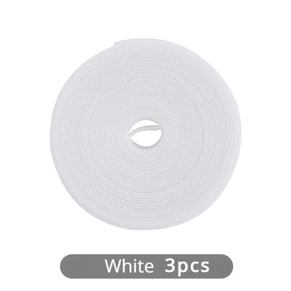 Reusable Cable Management Tape Roll 10x3000mm – Cut-to-Length Reusable Cable Ties Cord Organizer for Desk, Home & Travel