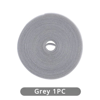 Reusable Cable Management Tape Roll 10x3000mm – Cut-to-Length Reusable Cable Ties Cord Organizer for Desk, Home & Travel