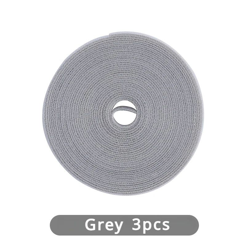 Reusable Cable Management Tape Roll 10x3000mm – Cut-to-Length Reusable Cable Ties Cord Organizer for Desk, Home & Travel