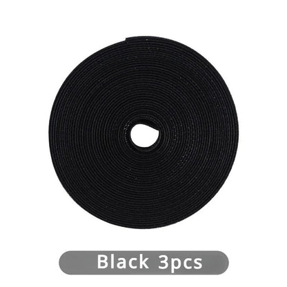 Reusable Cable Management Tape Roll 10x3000mm – Cut-to-Length Reusable Cable Ties Cord Organizer for Desk, Home & Travel