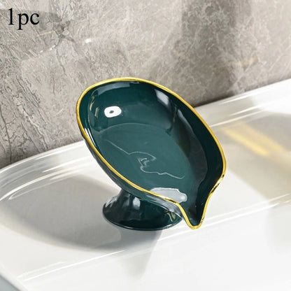 Oval Soap Dish with Drainage Holes Plastic Bathroom Soap Holder Organizer